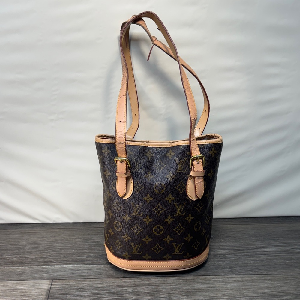Brown and cream LV Monogram Shoulder Bag
